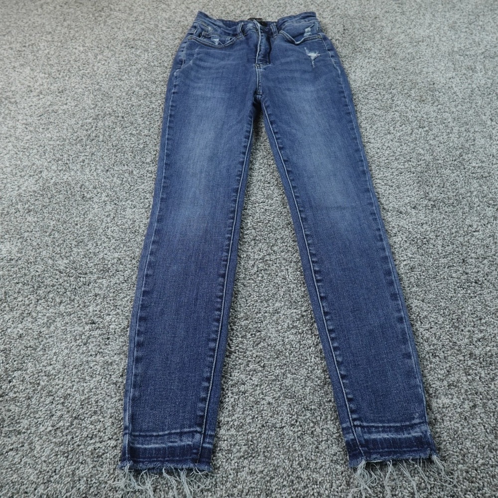 Judy Blue Jeans Womens 7 Dark Denim Pants Skinny Stretch High Rise Preppy Flex